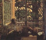 Edouard Vuillard Woman sewing Before a Garden (nn020 oil painting artist